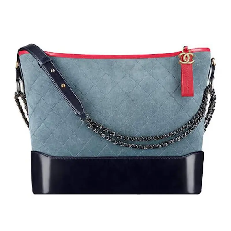Chanel Gabrielle Bag Blue Black Tweed