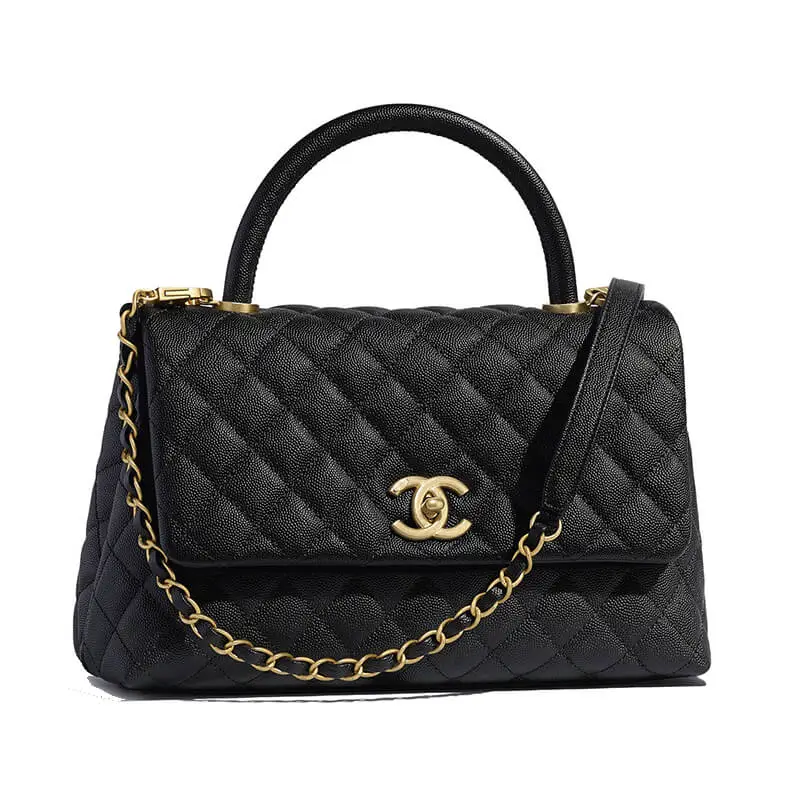 Chanel coco handle bag calfskin black