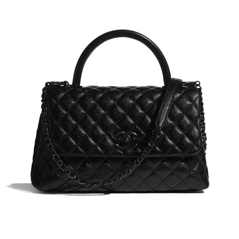 Chanel coco handle bag so black