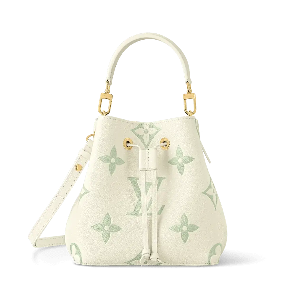 Louis Vuitton NéOnoé BB Bicolor Monogram Empreinte Leather Bag Latte Matcha