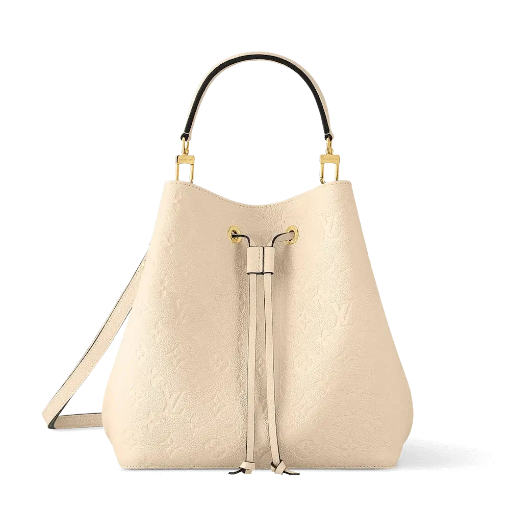 Louis Vuitton Néonoé MM Monogram Empreinte Leather Bag Crème Beige