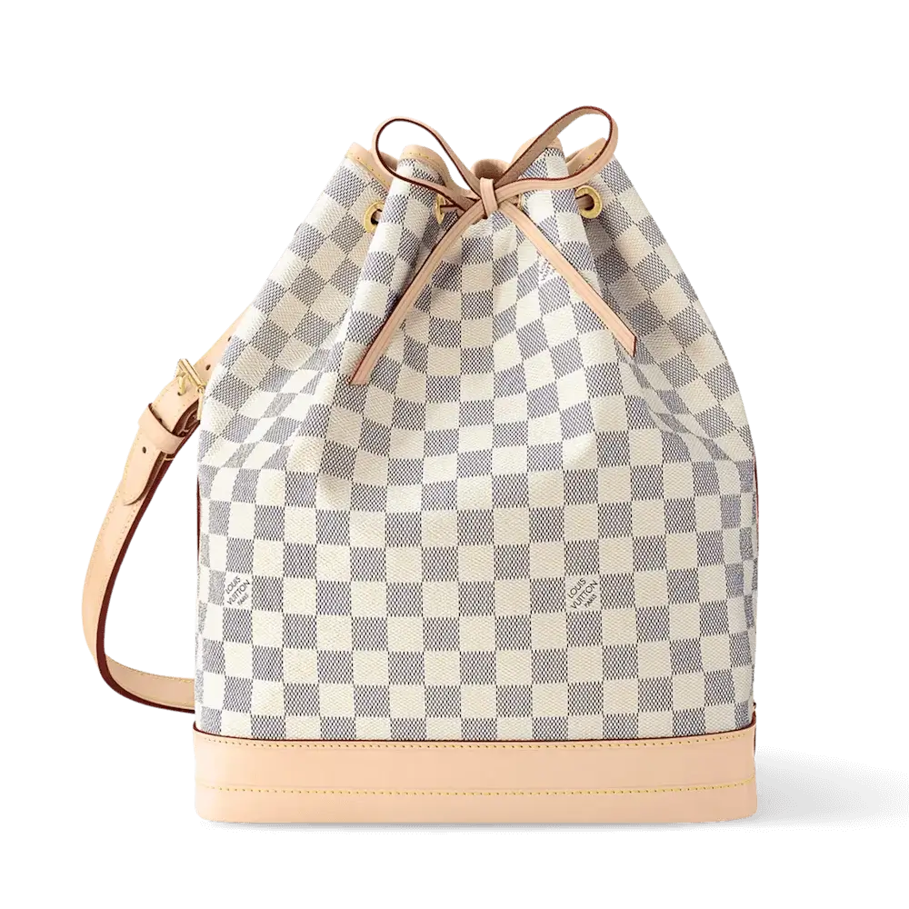 Louis Vuitton Noé Bag in Damier Azur Canvas Quartz White