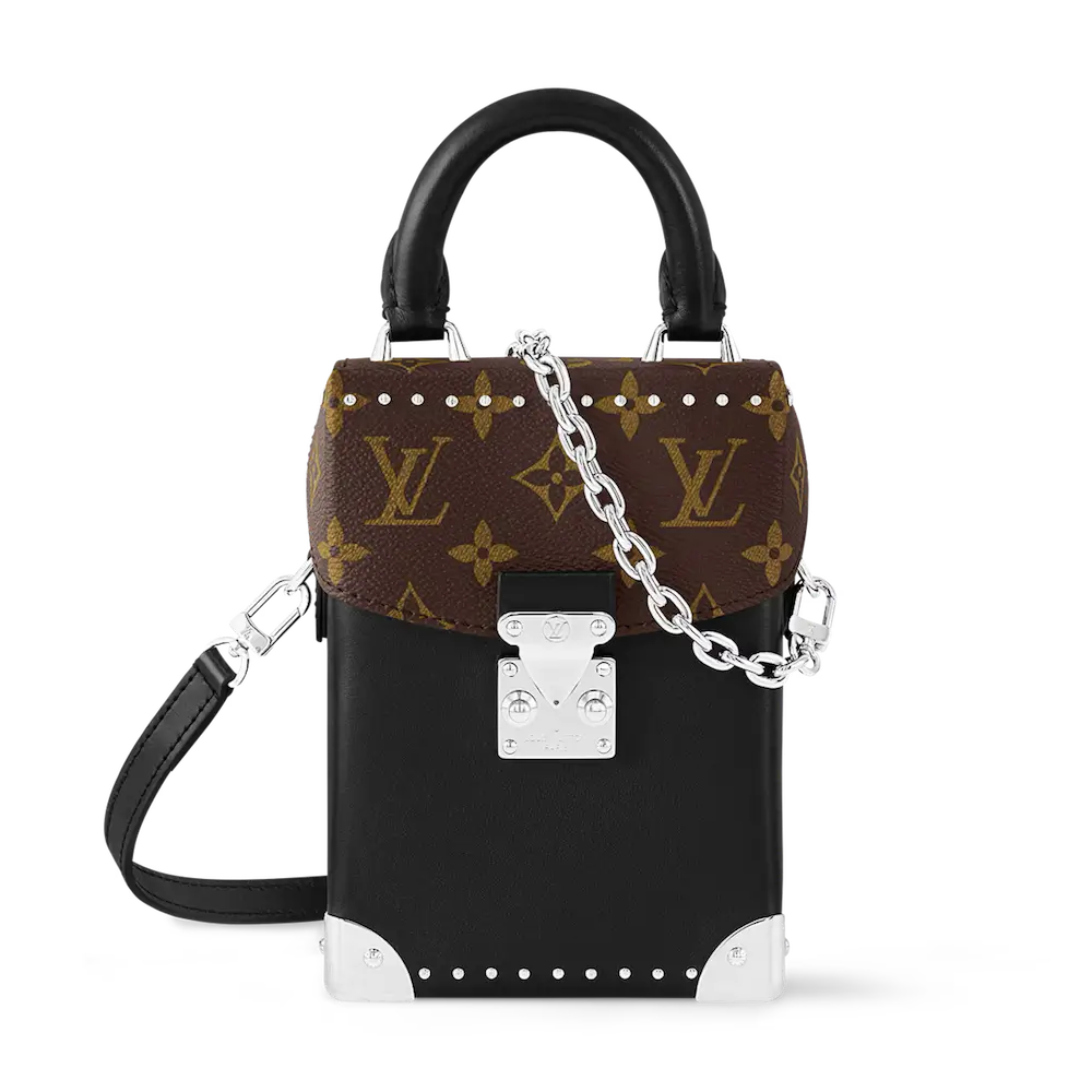 Louis Vuitton Camera Box in Black Calfskin LV Vibe Monogram Canvas