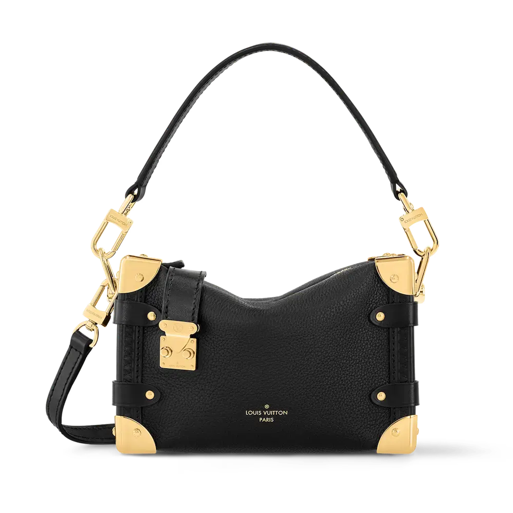 Louis Vuitton Side Trunk PM Bag in Calf Leather Black