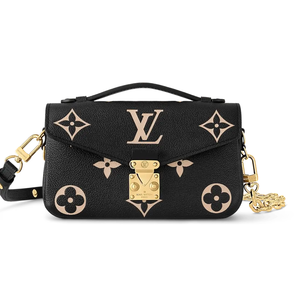 Louis Vuitton Pochette Metis East West Bag in Bicolor Monogram Empreinte Black Beige