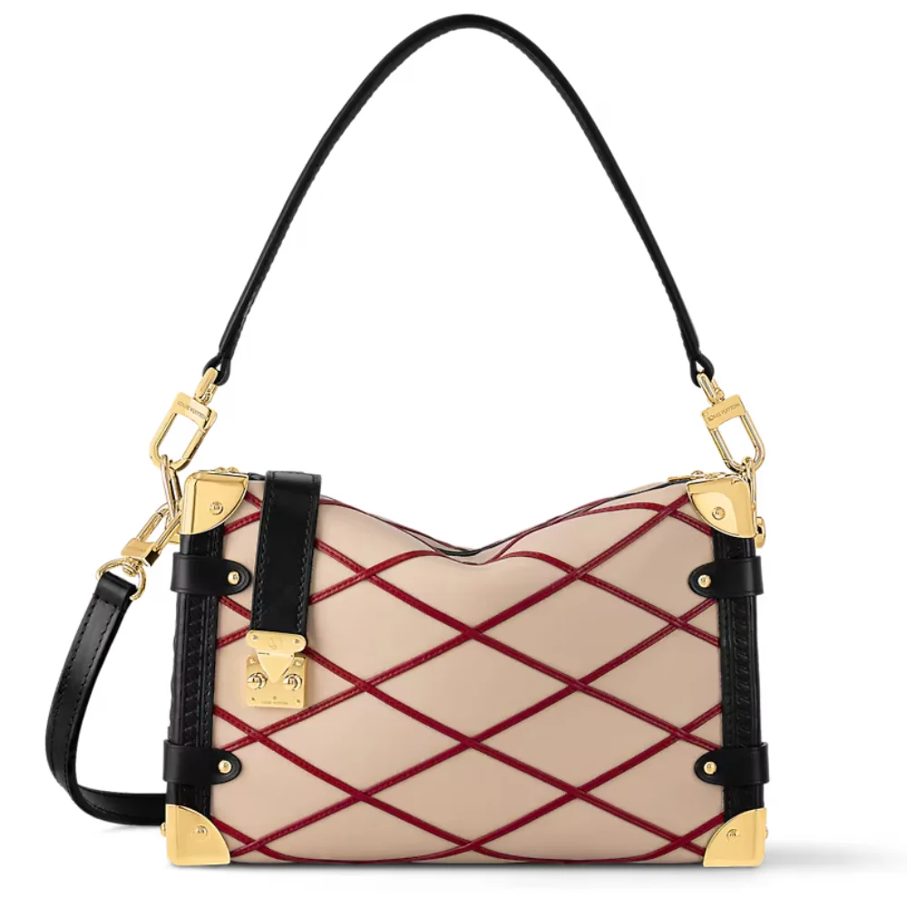 Louis Vuitton Side Trunk MM Bag in Malletage Beige Red