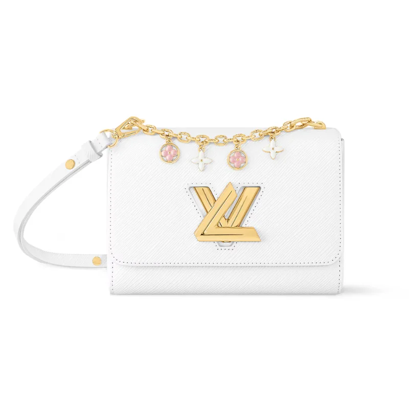 Louis Vuitton Twist Bag Monogram Flowers Chain Epi Blanc optique