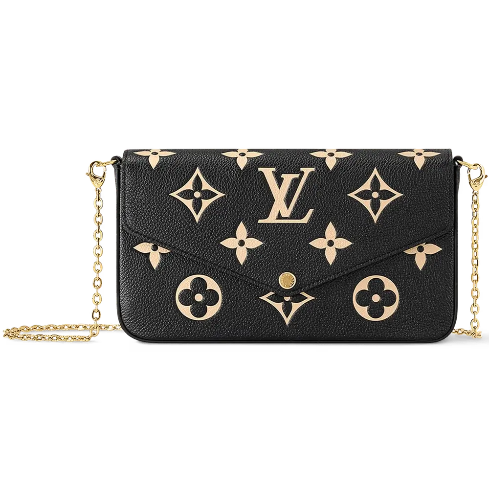 Louis Vuiton Felicia Pochette in Bicolor Monogram Empreinte Black Beige