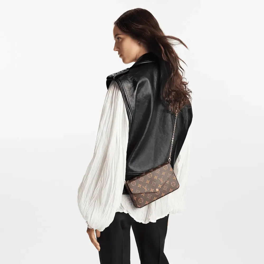 Louis Vuiton Felicia Pochette in Monogram Canvas Model shots