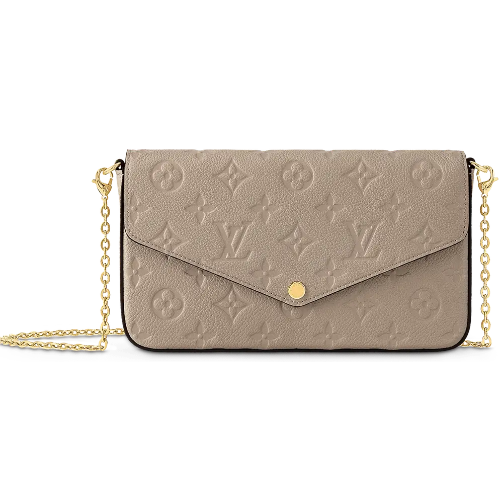Louis Vuiton Felicia Pochette in Monogram Empreinte Tourterelle Beige