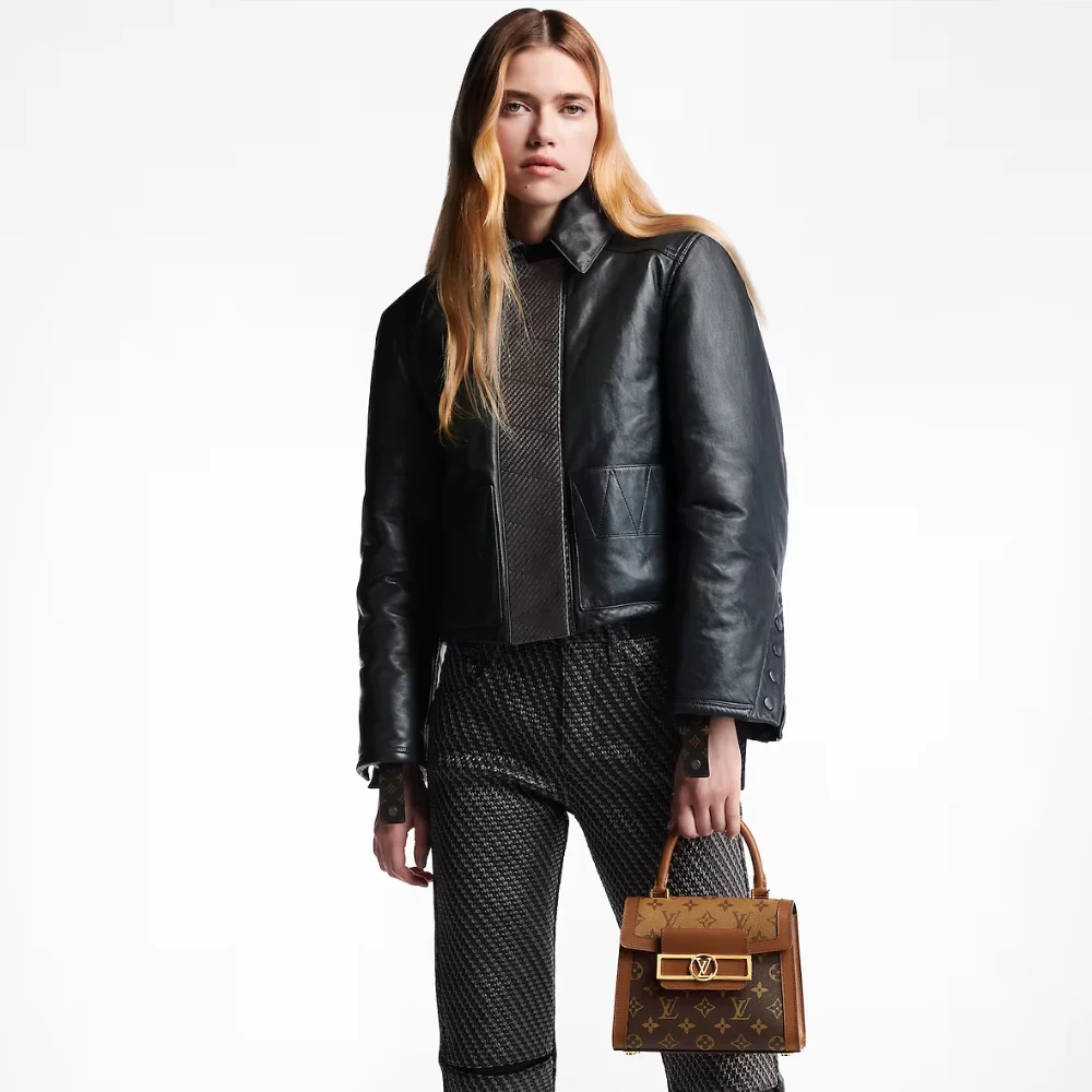 Louis Vuitton Dauphine Capitale Bag in Reversed Monogram Model shots 1