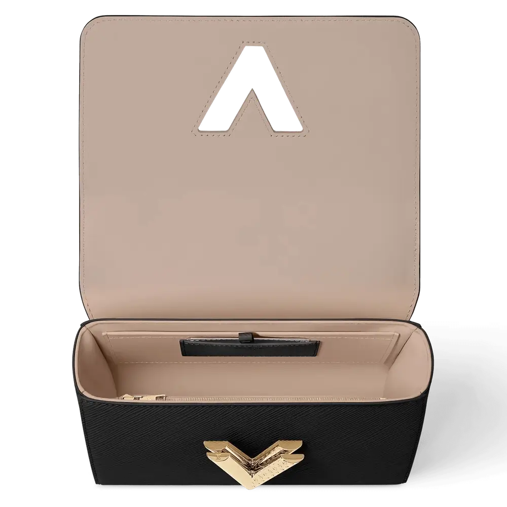 Louis Vuitton Twist MM Bag With Monogramed Mirror Strap in Epi Leather Interior pockets