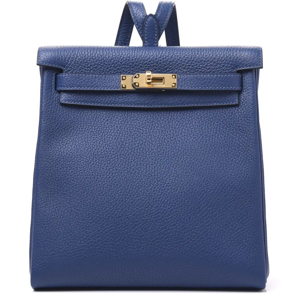 Hermes Ado 20 Backpack in Clemence Deep Bleu
