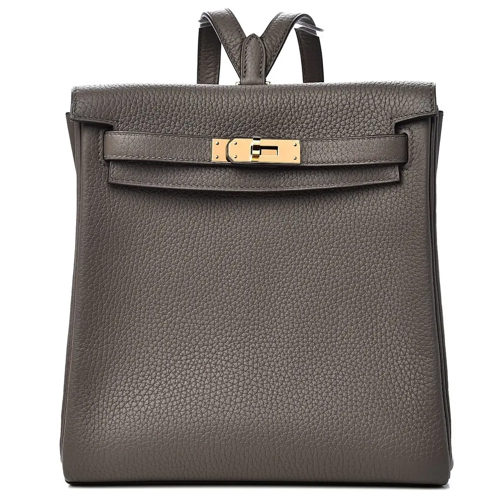 Hermes Ado 20 Backpack in Clemence Etain Togo Gold