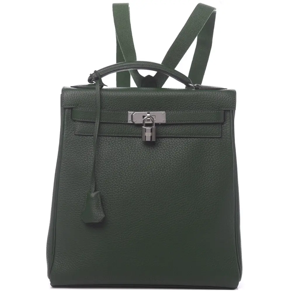 Hermes Ado 20 Backpack in Togo Vert Fonce