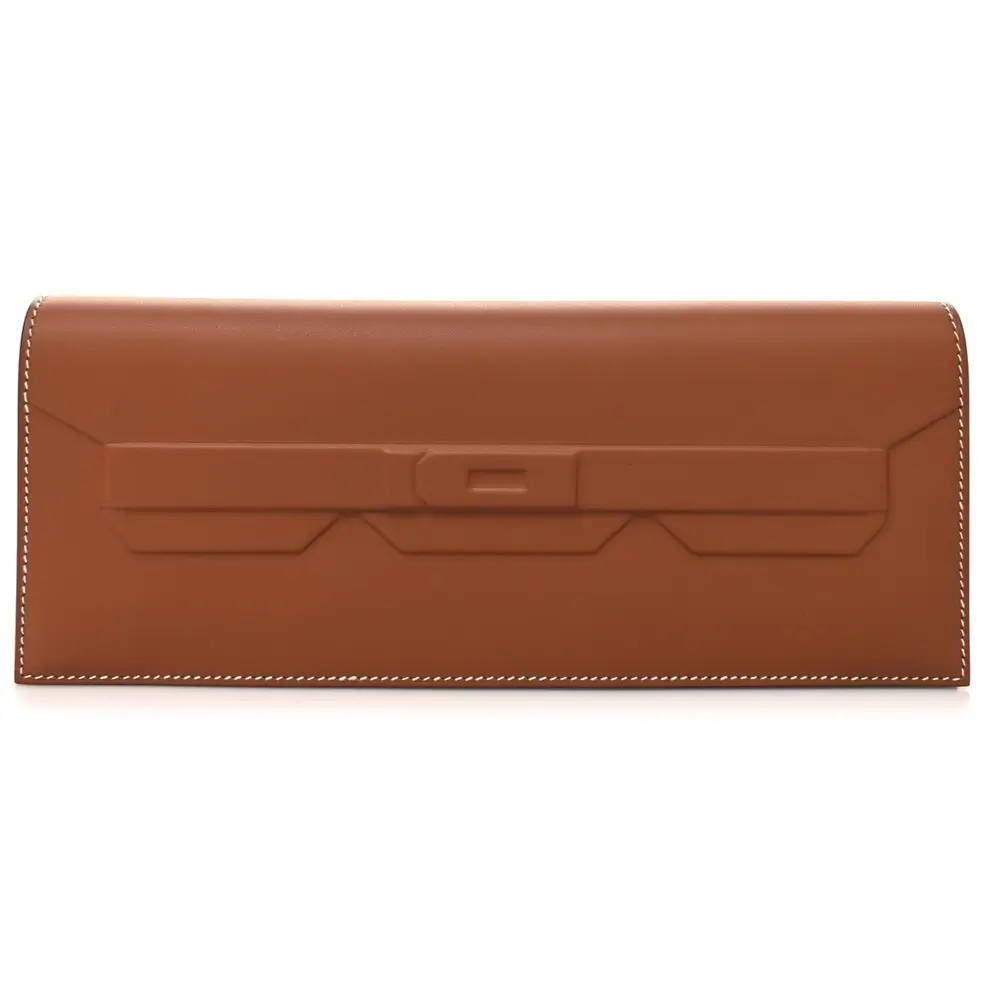 Hermes Birkin Shadow Clutch in Swift Gold