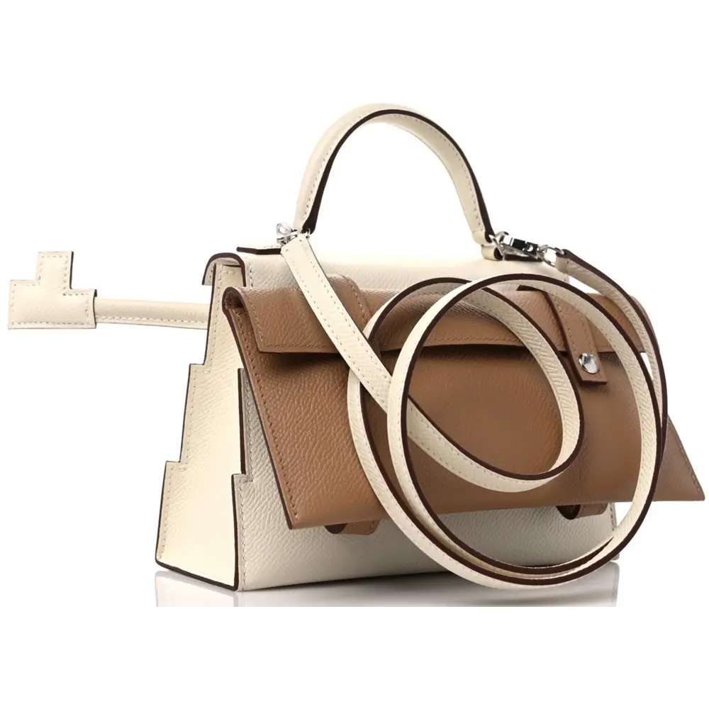 Hermes Kelly Doll Picto Bag in Epsom Nata Mauve Sylvestre Lime Chai copy