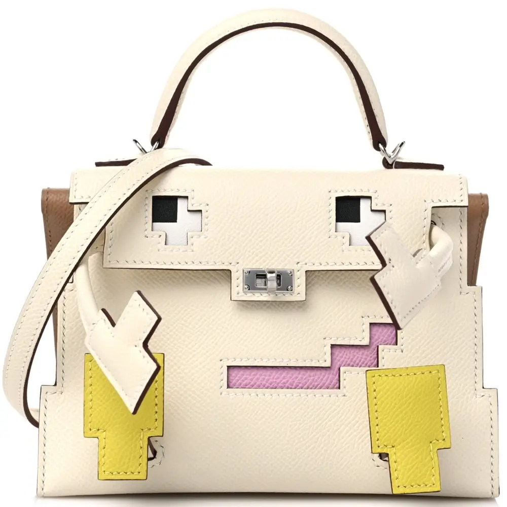 Hermes Kelly Doll Picto Bag in Epsom Nata Mauve Sylvestre Lime Chai(1) copy
