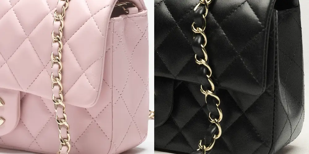 chanel new mini classic flap bag vs new mini flap bag side