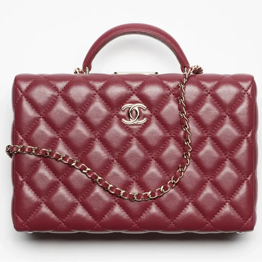 Chanel Box Bag in Lambskin Burgundy