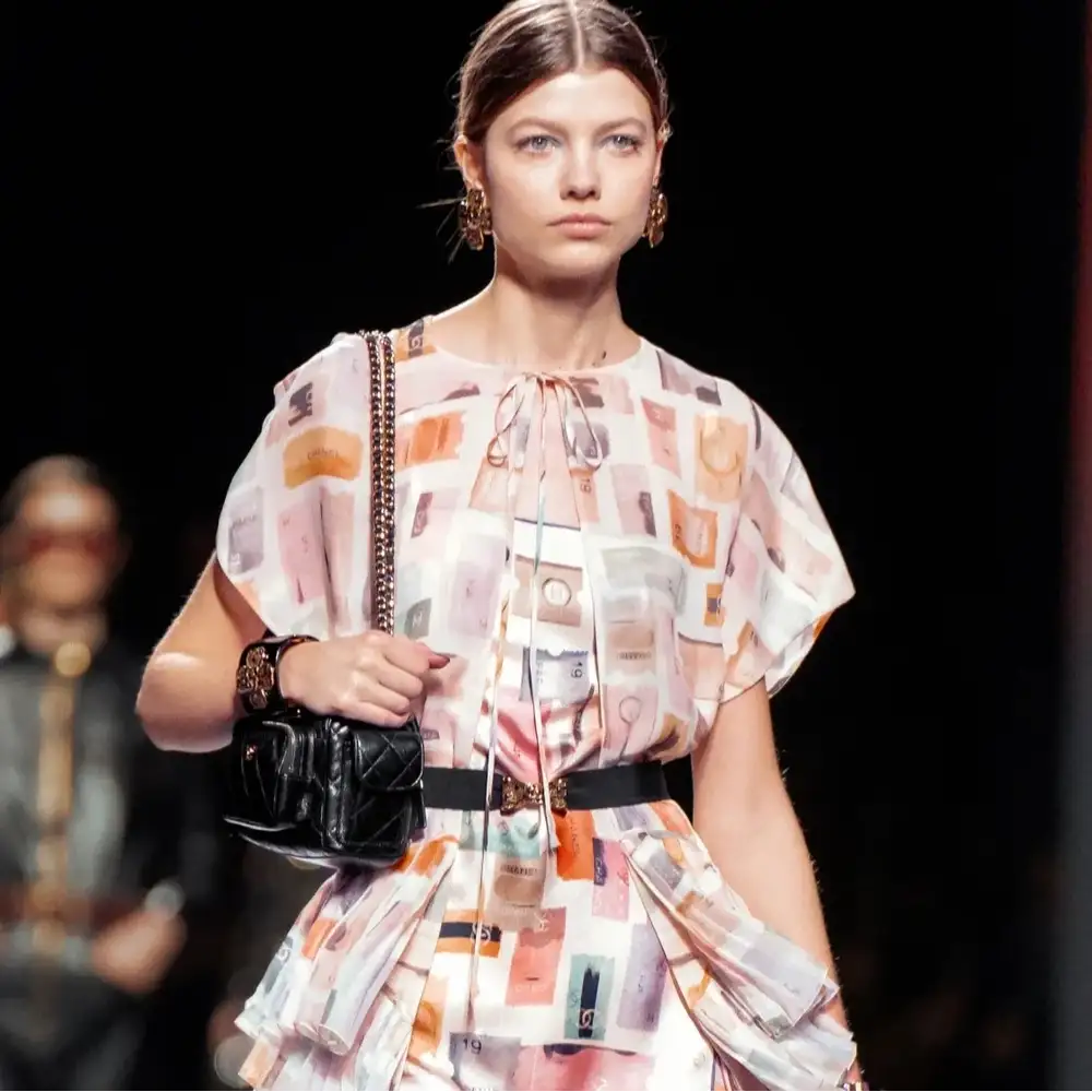 Chanel Camera Case in Shiny Crumpled Lambskin Model shots 3