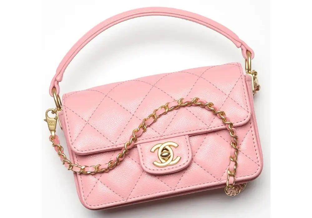Chanel Mini Classic Flap Bag With Top Handle in Patent Calfskin Front image