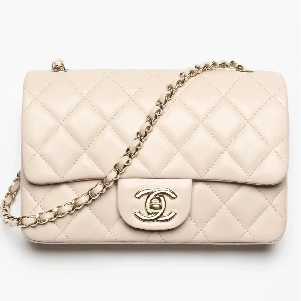 Chanel Mini Flap Bag in Lambskin Light Beige
