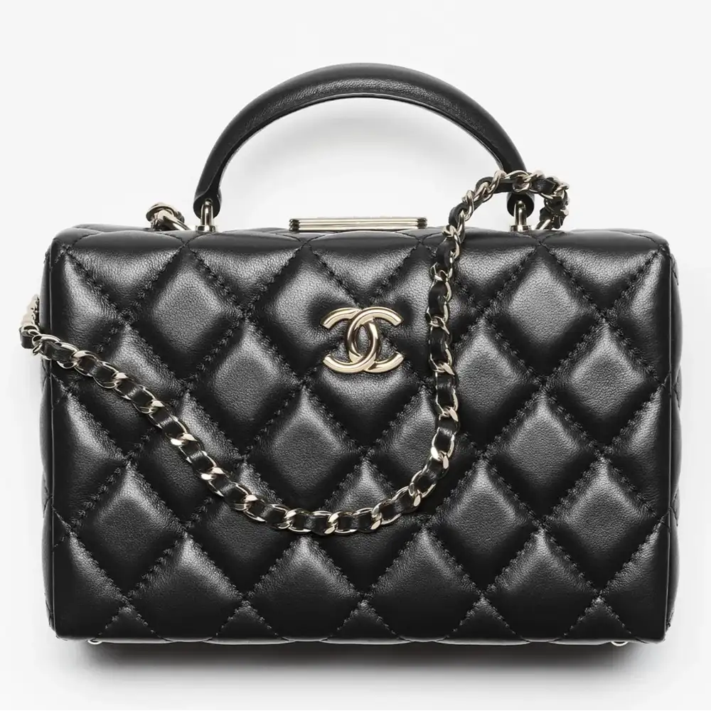 Chanel Small Box Bag in Lambskin Black
