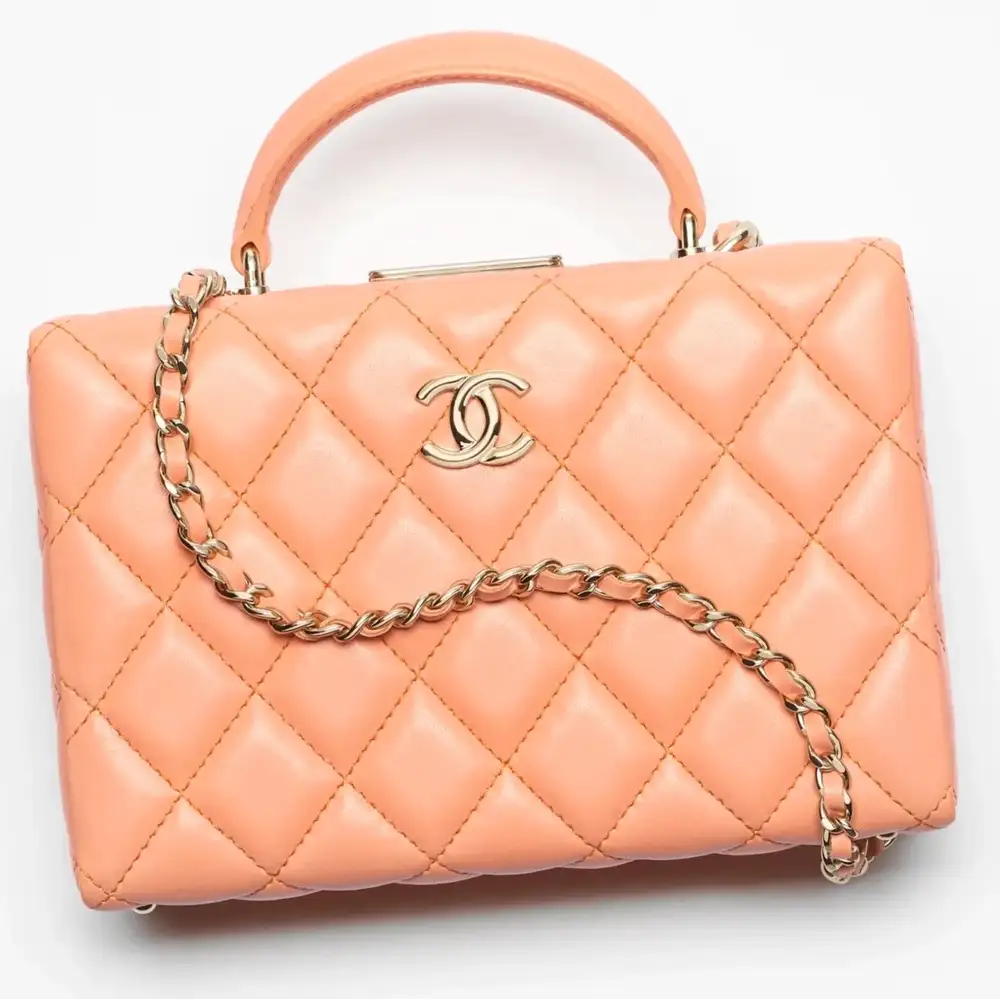 Chanel Small Box Bag in Lambskin Light Orange