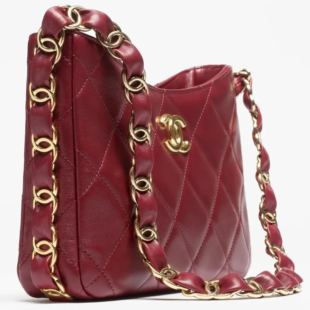 Chanel Small Flap Bag With CC Strap Burgundy