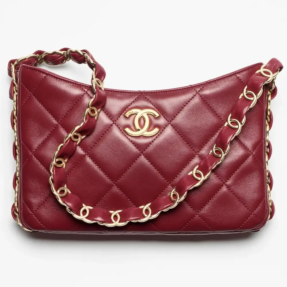 Chanel Small Flap Bag With CC Strap Burgundy