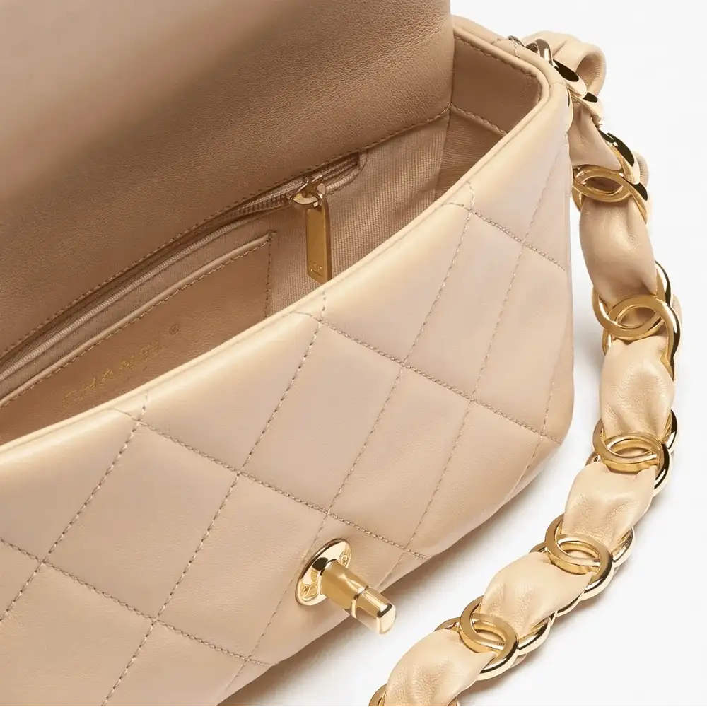 Chanel Small Flap Bag With CC Strap Interior pockets 2