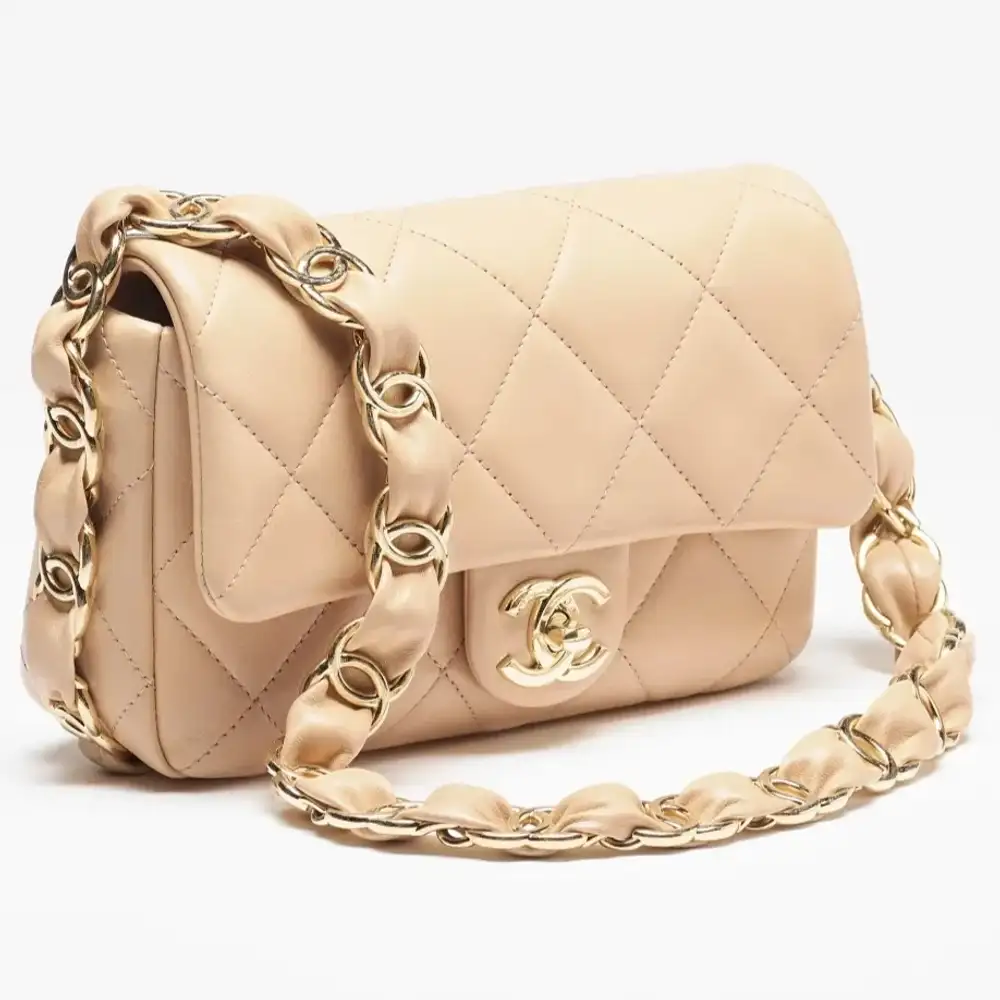 Chanel Small Flap Bag With CC Strap Interior pockets