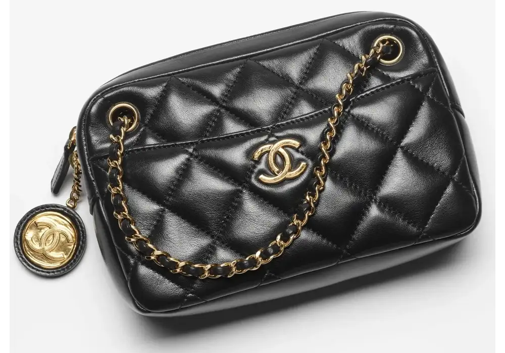 Chanel Small Flap Bag With CC Strap in Shiny Lambskin Front image