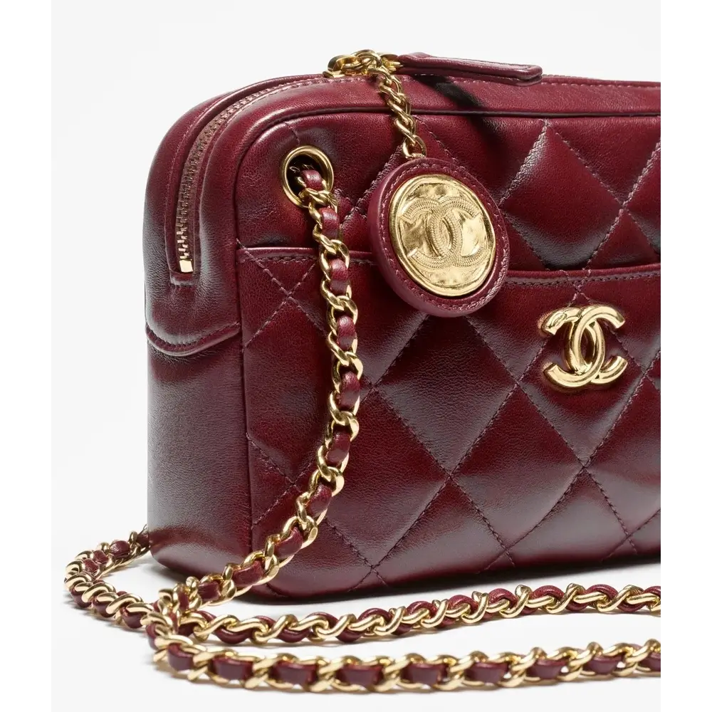 Chanel Small Flap Bag With CC Strap in Shiny Lambskin Interior pockets