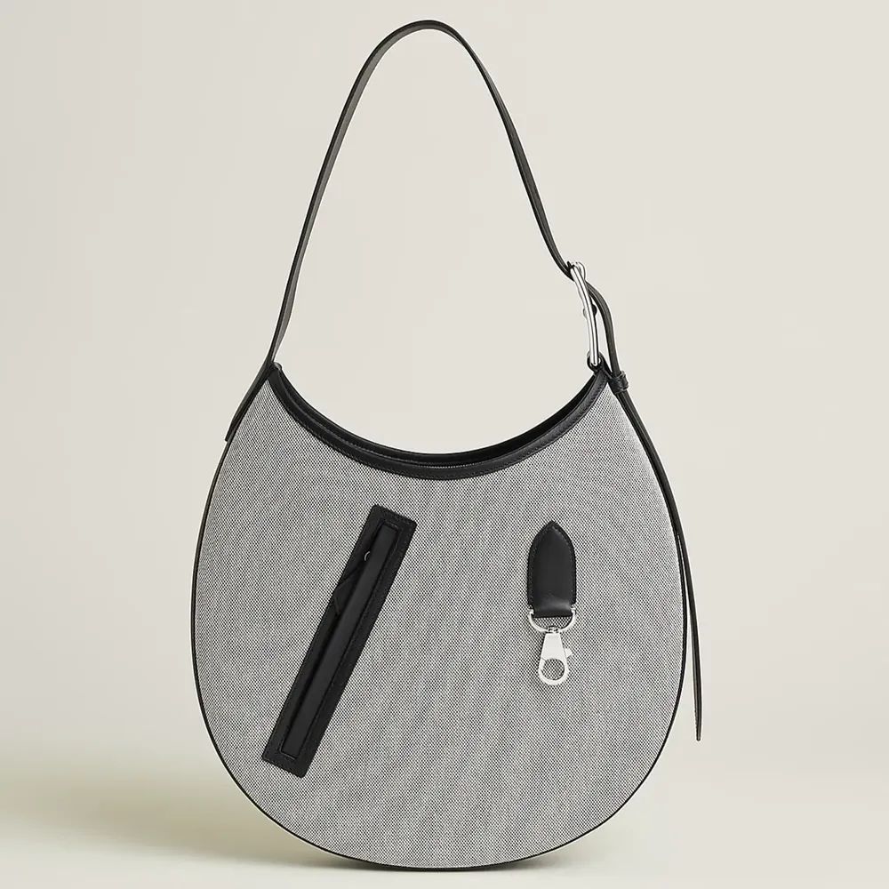 Hermes Arcon Bag in Togo Swift Ecru Noir Noir