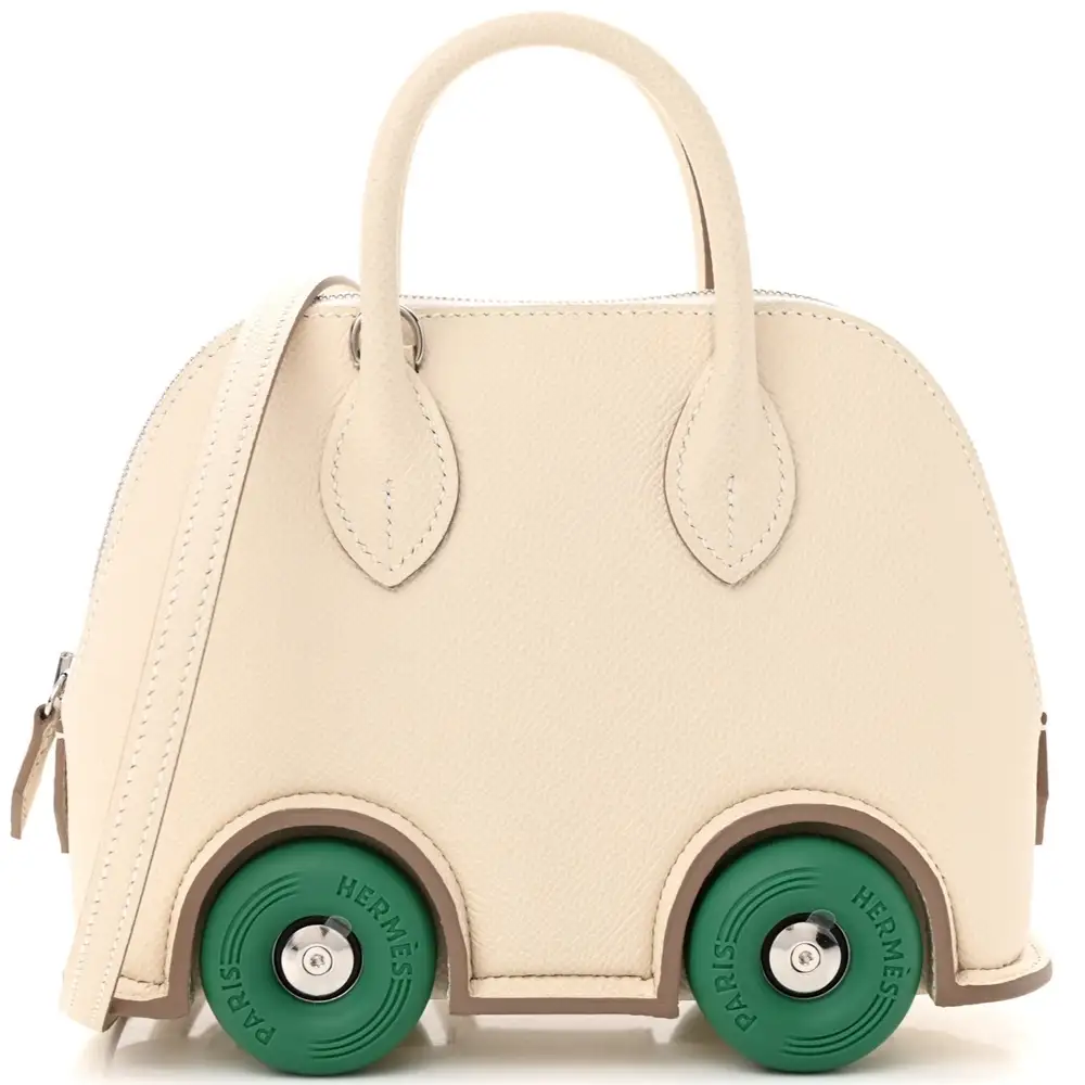 Hermes Bolide On The Wheels Bag in Epsom Craie Vert Verone