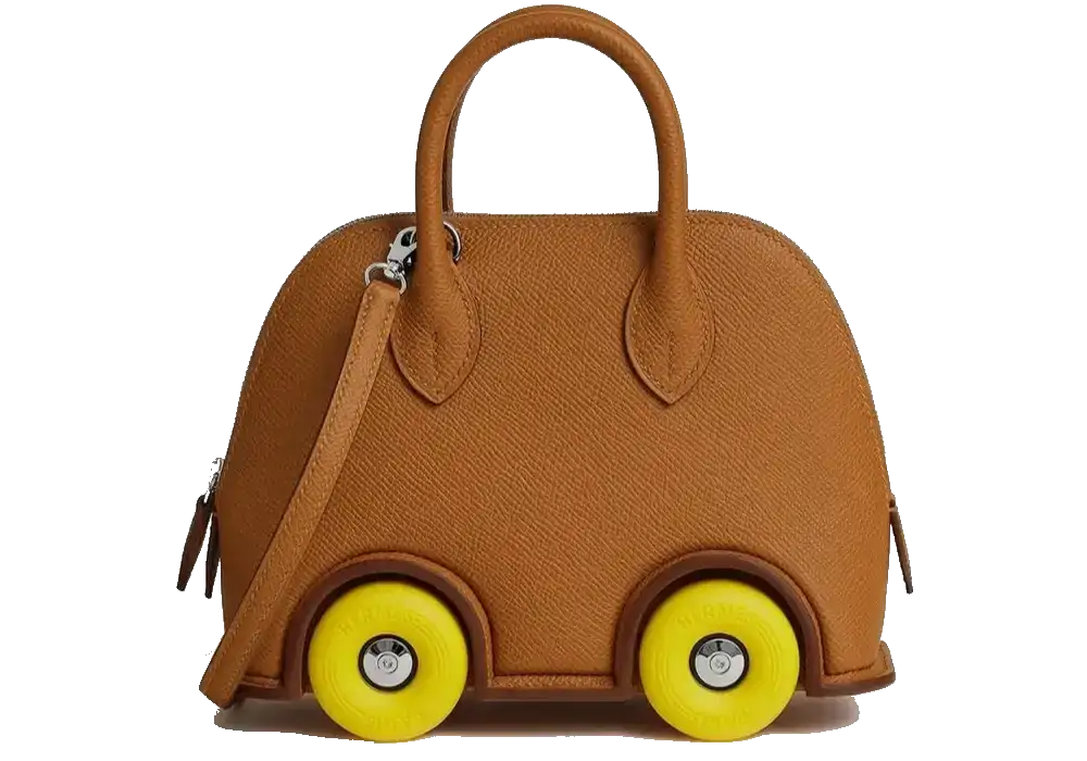 Hermes Bolide On The Wheels Bag in Epsom Gold Front image