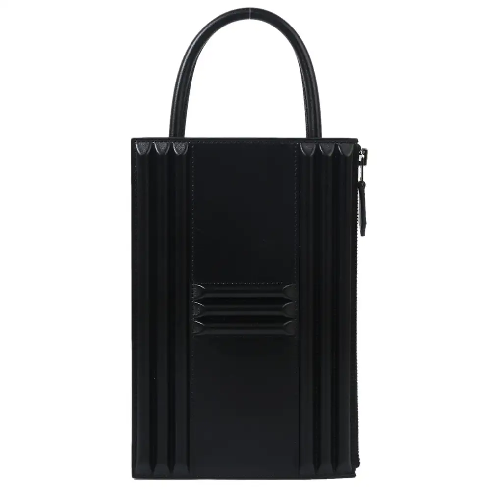 Hermes Cadenas Clutch in Tadelakt Black