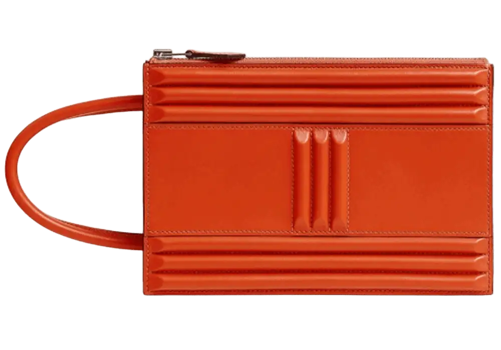 Hermes Cadenas Clutch in Tadelakt Front image