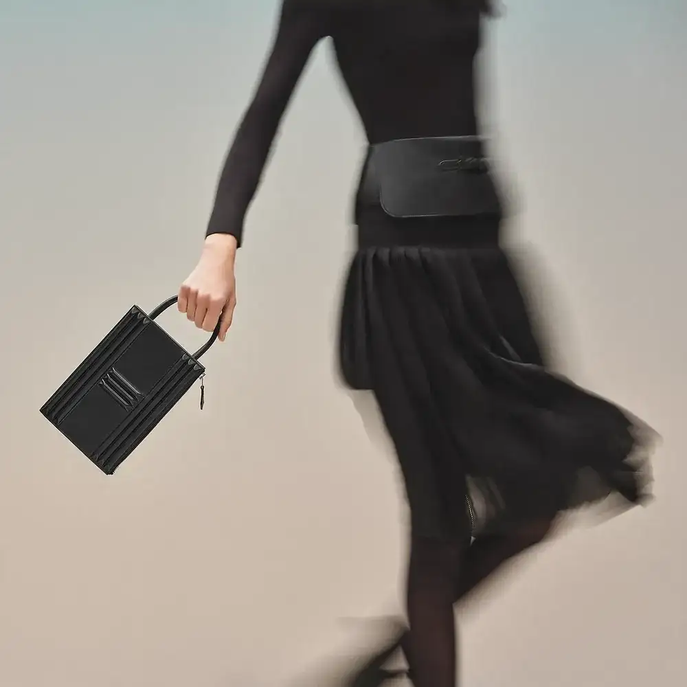 Hermes Cadenas Clutch in Tadelakt Model shots