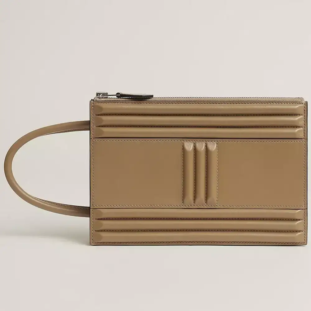 Hermes Cadenas Clutch in Tadelakt Poussière