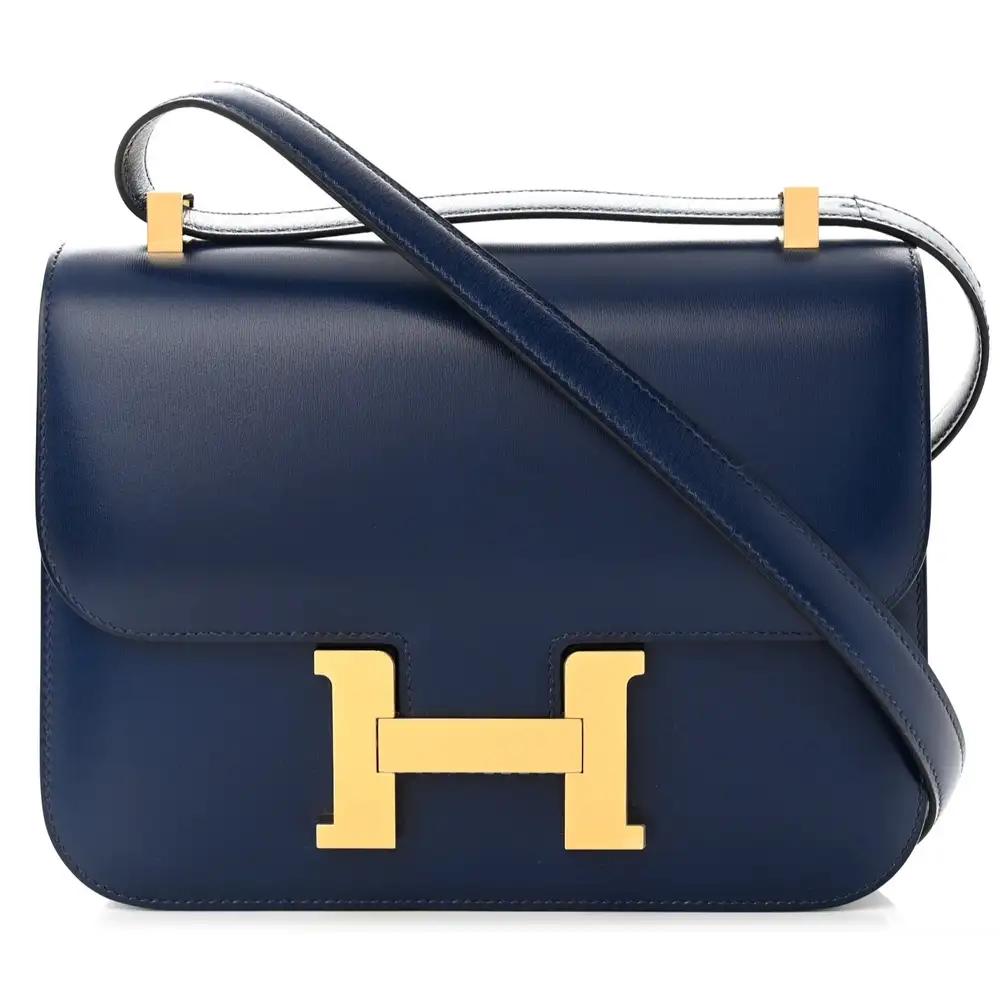 Hermes Constance 1 24 Bag in Box Calfskin Bleu Saphir