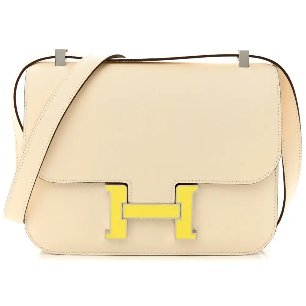 Hermes Constance 1 24 Bag in Epsom Nata Jaune Citron