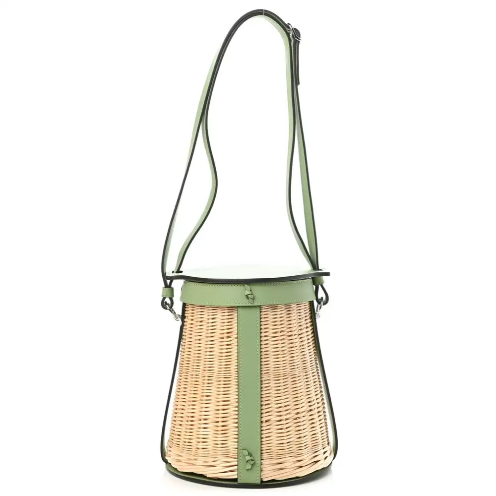 Hermes Farming Picnic Bag in Swift Wicker Naturel Vert Criquet