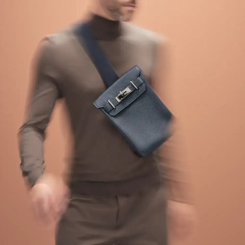 Hermes Hac A Doc PM Backpack in Barenia Faubourg Model shots