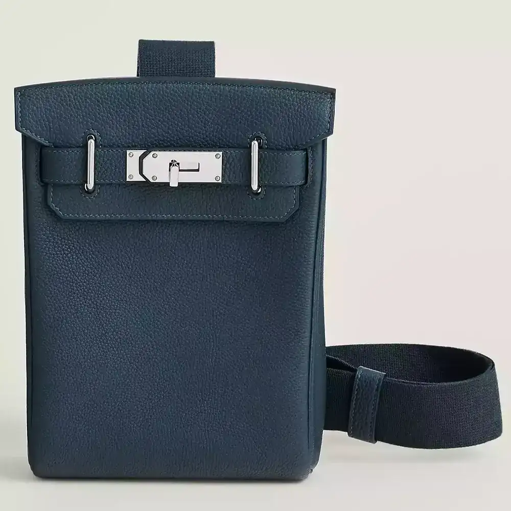 Hermes Hac A Doc PM Backpack in Togo Bleu De Prusse
