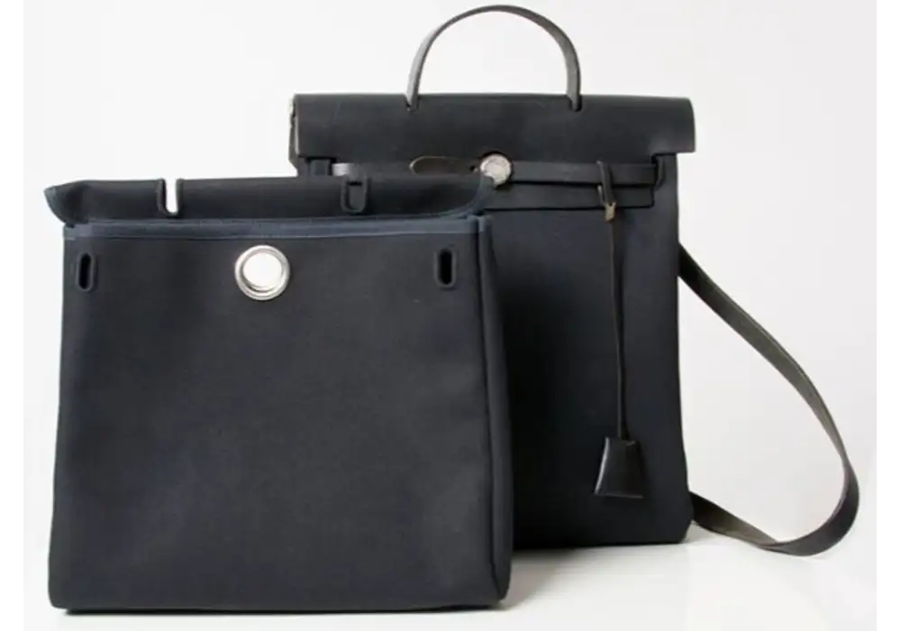 Hermes Herbag 2 1 Bag And Backpack in Canvas and Leather Front image