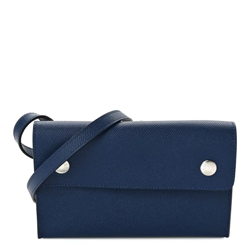 Hermes Hermessnap Wallet in Epsom Bleu Navy