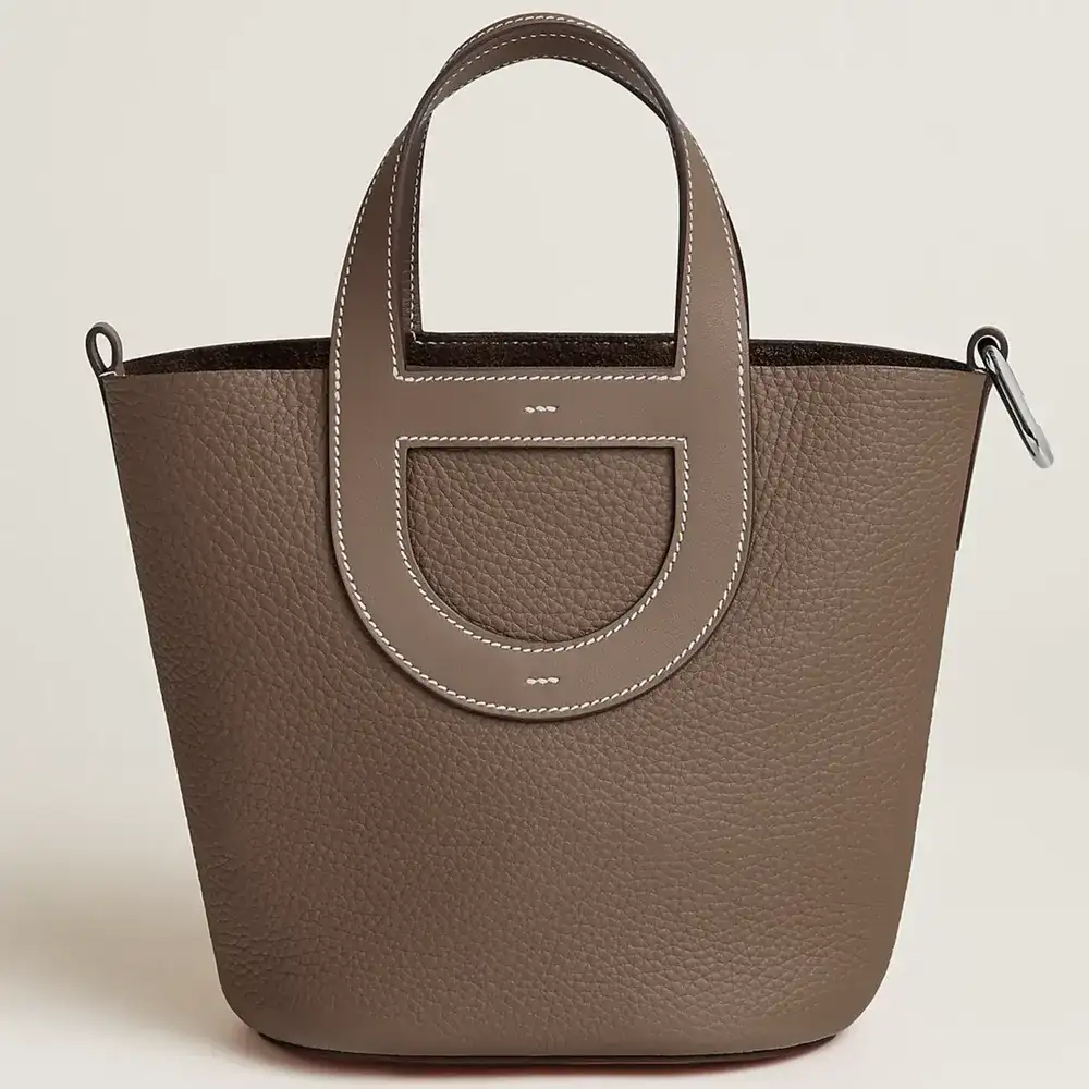 Hermes In The Loop 18 Bag in Clemence Swift Etoupe
